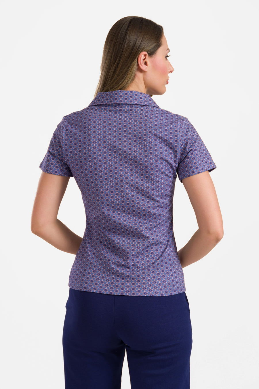 Suzy top met korte mouwen | Small Blue Flower