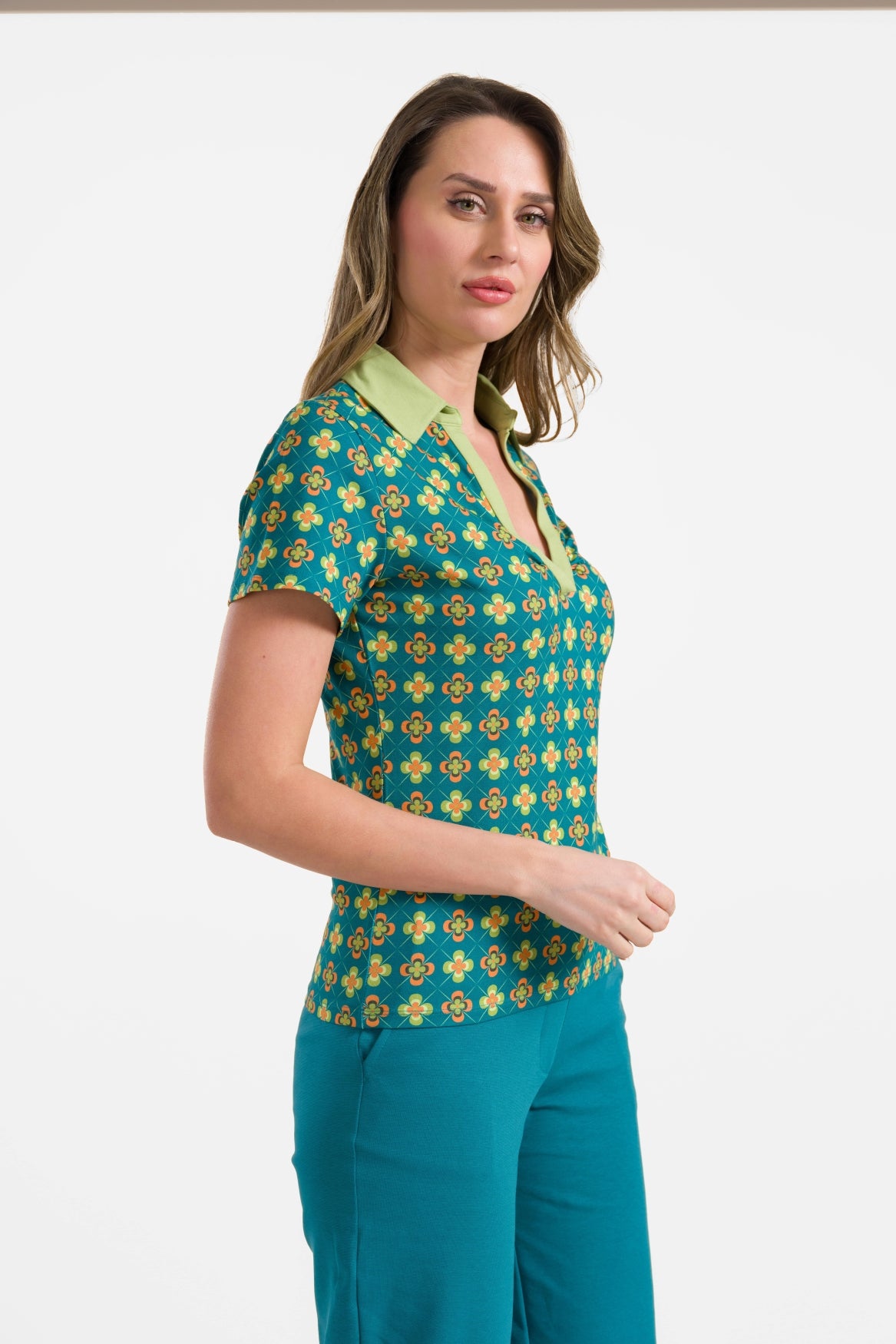 Suzy top met korte mouwen | Vintage Fever