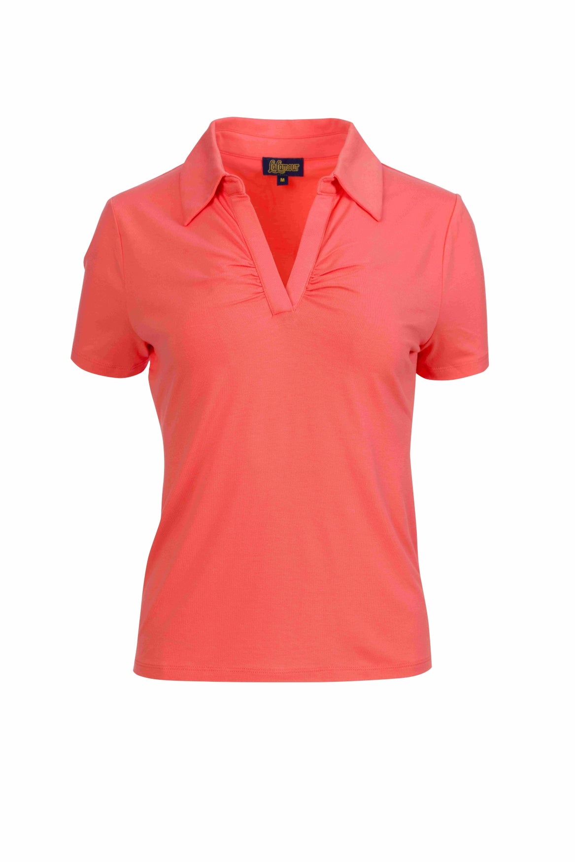 Suzy top met korte mouwen | Effen koraal – Lalamour