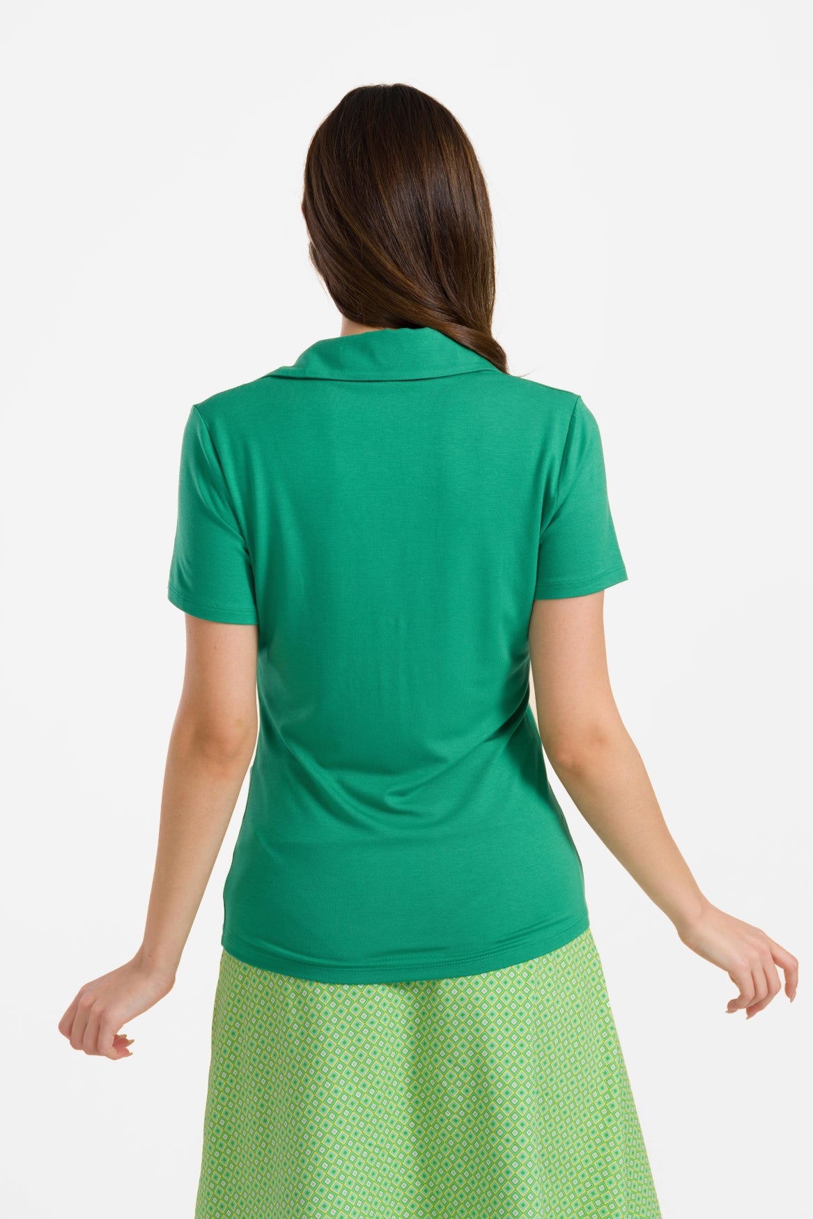 Suzy top met korte mouwen | Effen groen