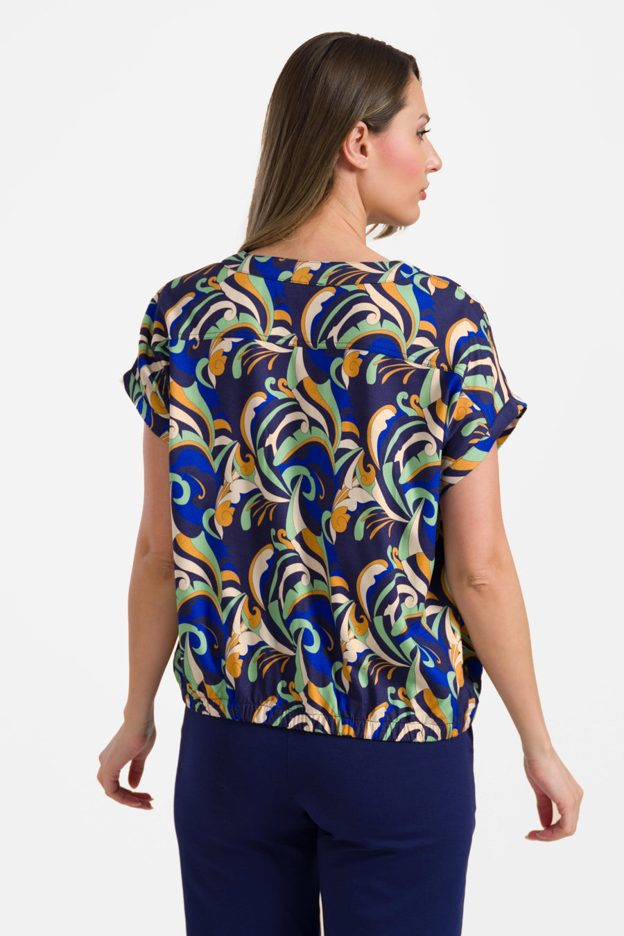 Evy blouse met korte mouwen | Abstract
