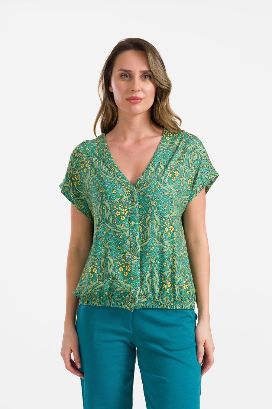 Evy blouse met korte mouwen | Curly Wurly