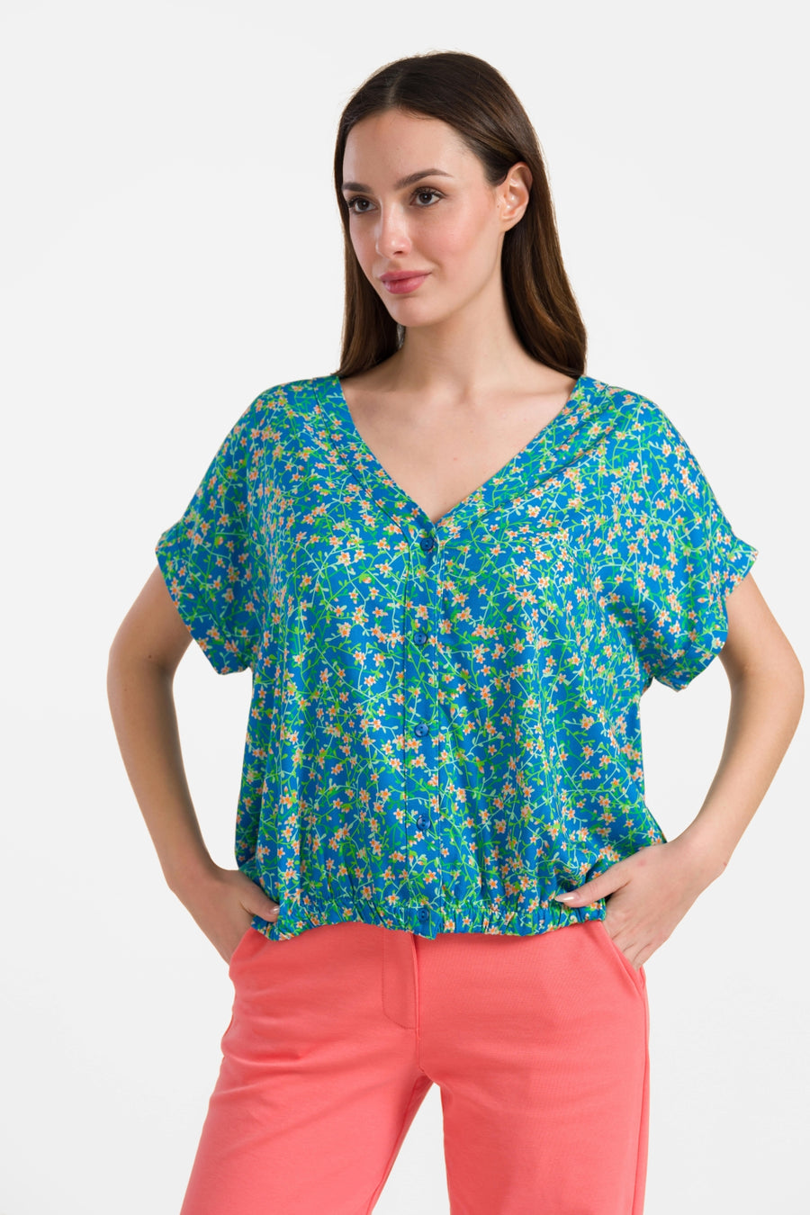 Evy blouse met korte mouwen | Lente String