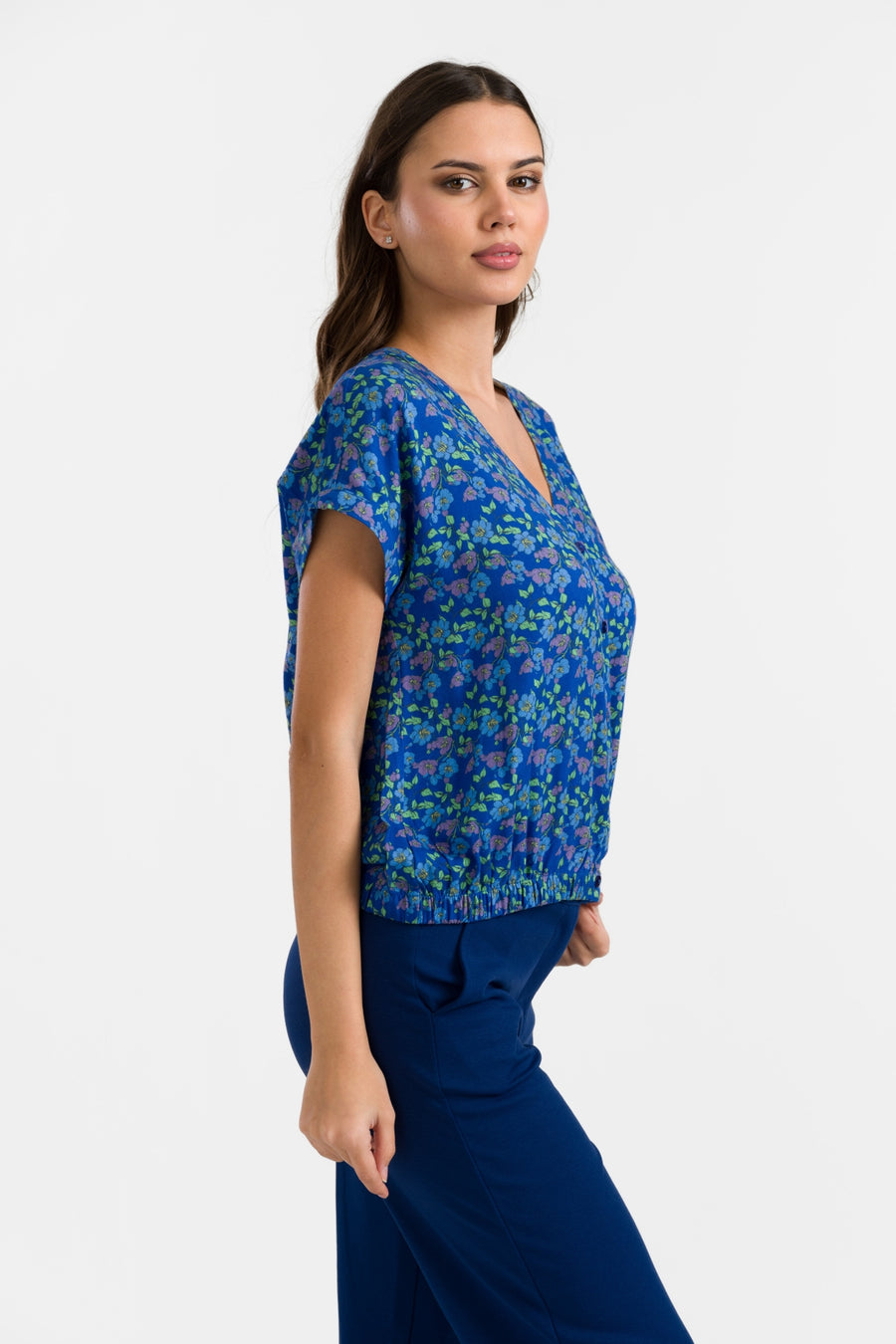 Evy Blouse Korte Mouw | Kersenbloesem