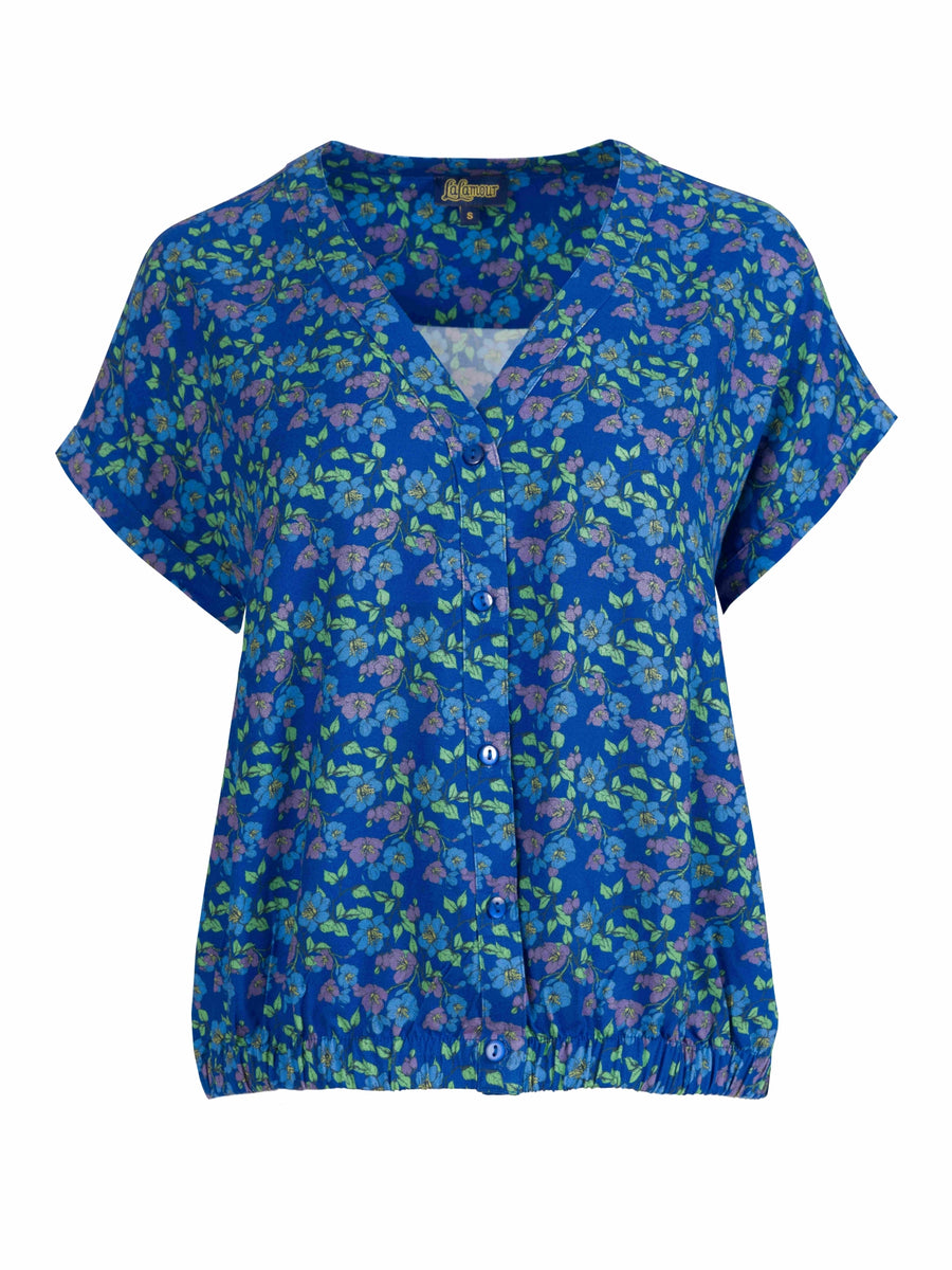 Evy Blouse Korte Mouw | Kersenbloesem