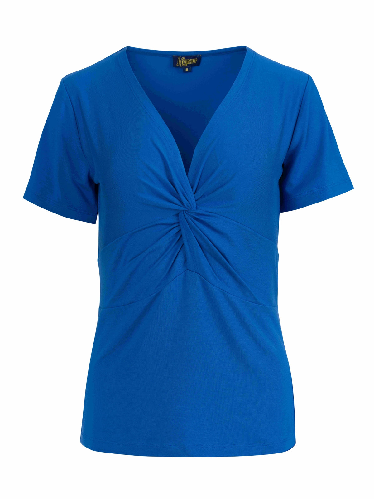 Angela Top met korte mouwen | Effen blauw