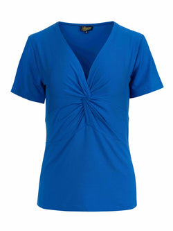 Angela Top met korte mouwen | Effen blauw