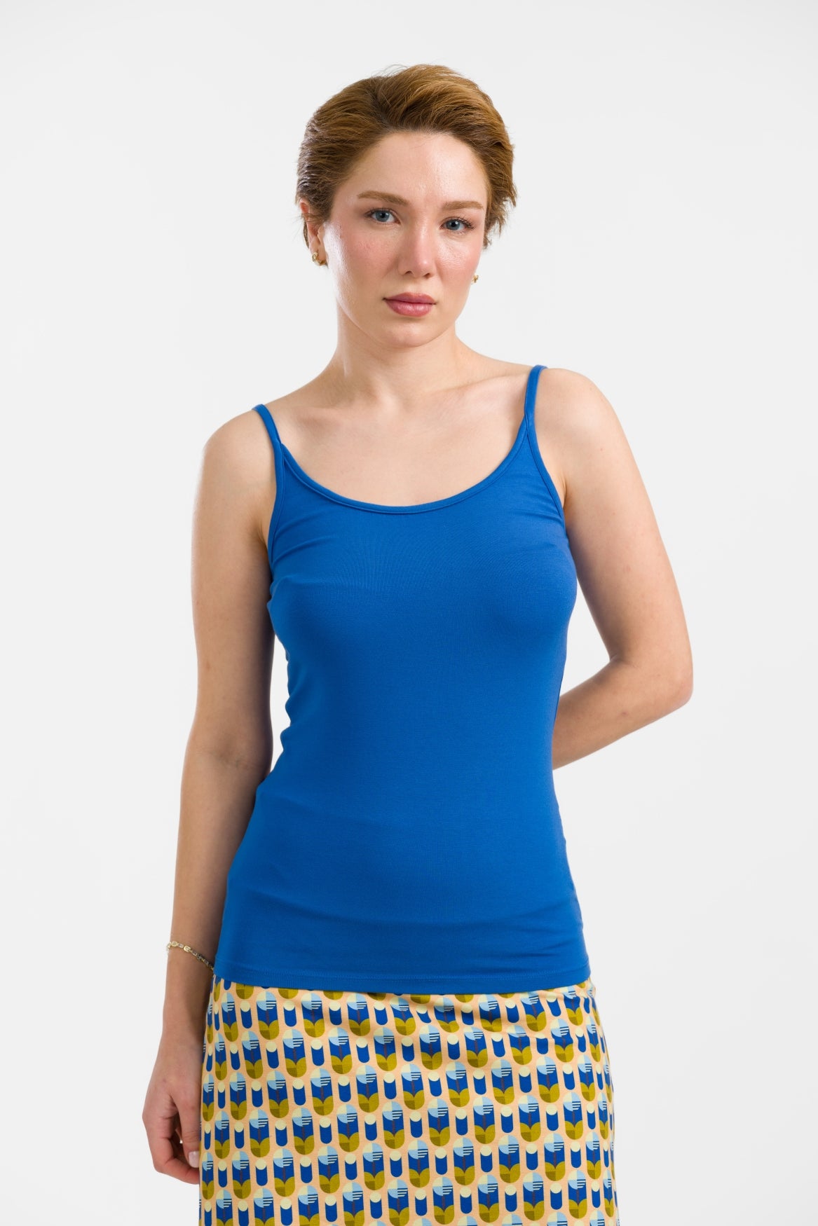 Hella Spaghetti Top | Effen Blauw