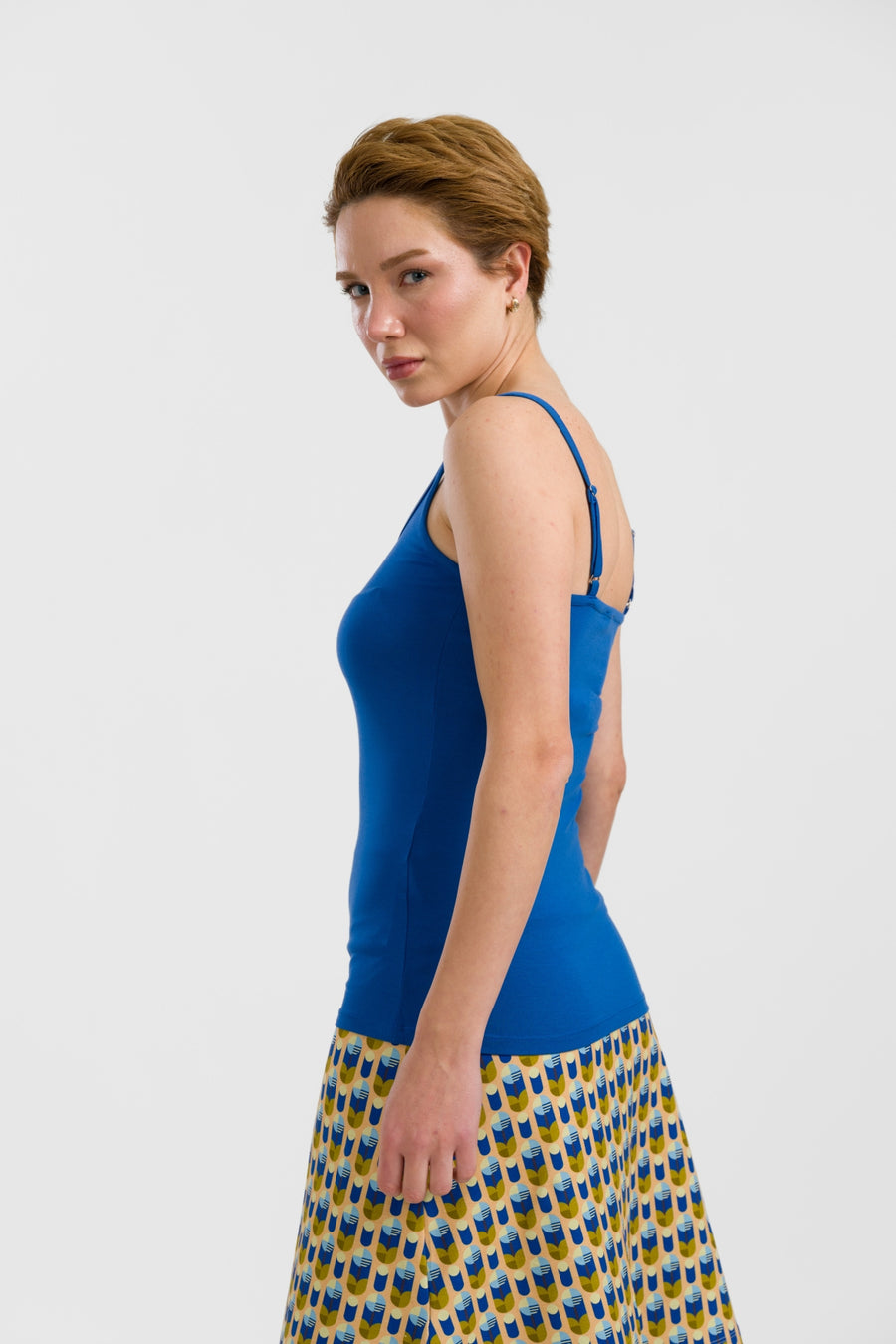 Hella Spaghetti Top | Effen Blauw