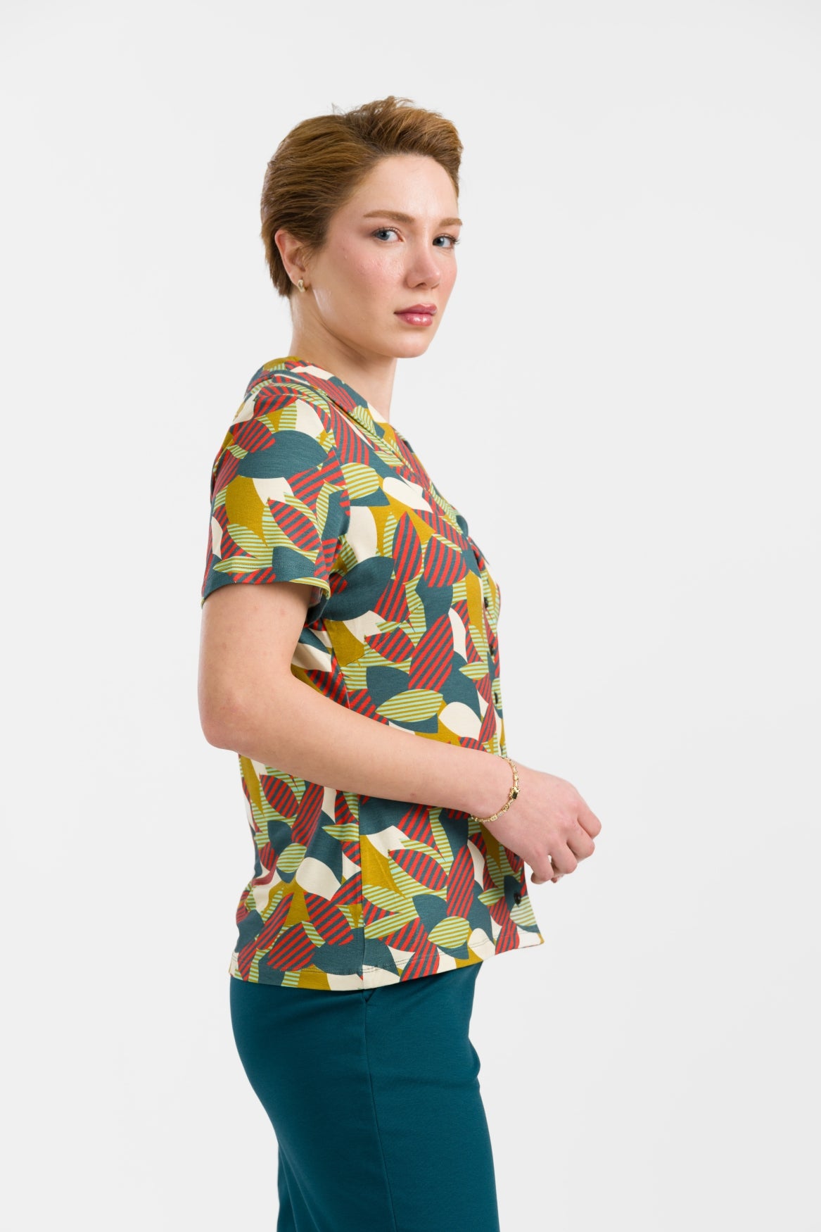 Iris blouse met korte mouwen | Leave