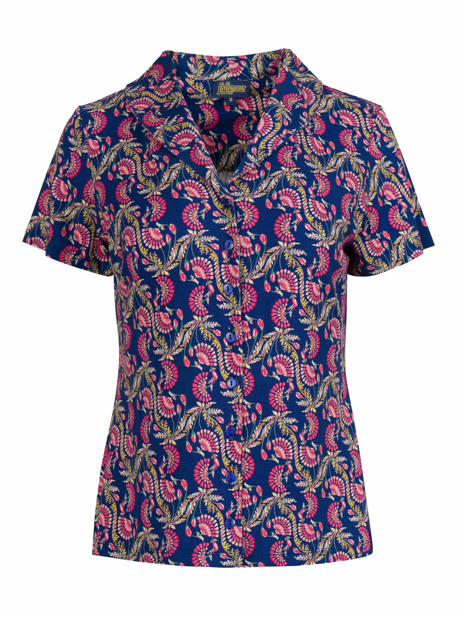 Iris blouse met korte mouwen | Carmen