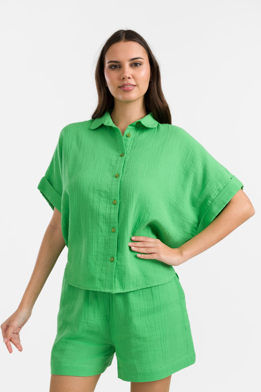 Jill Blouse | Kreukelgroen