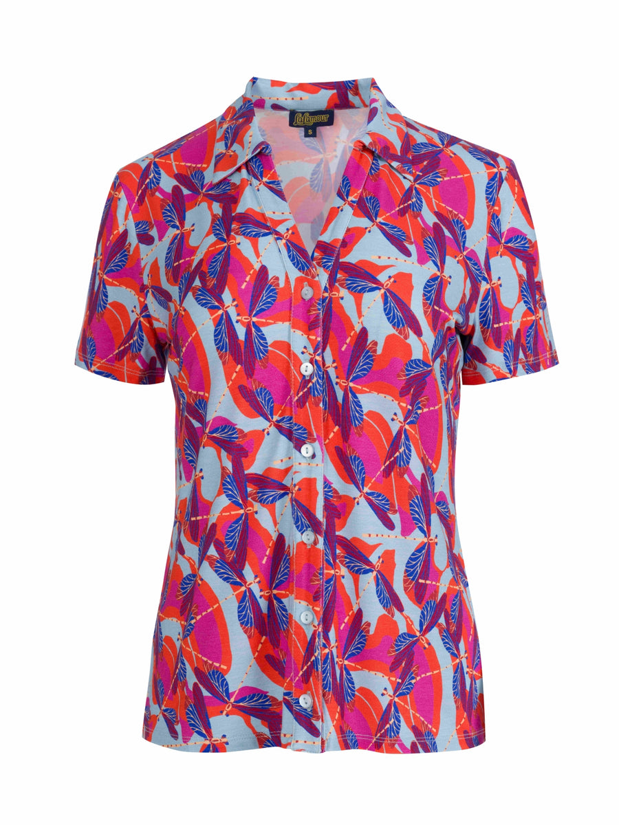 Lena Blouse met korte mouwen | Dragonfly Disco