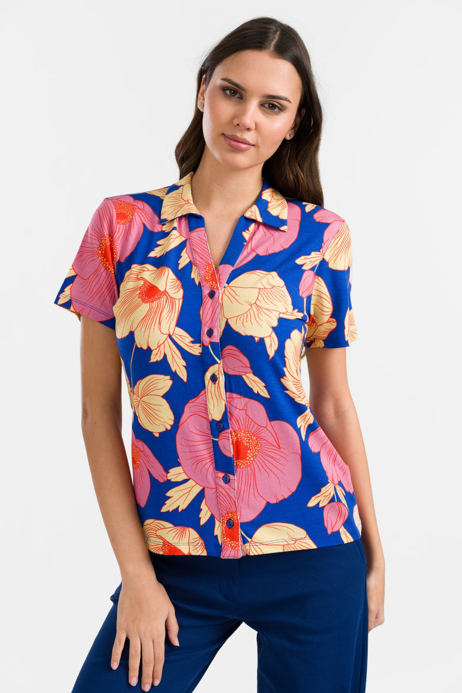 Lena Blouse Korte Mouw | Poppy Love