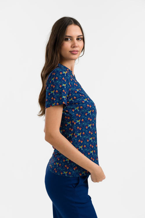 Lena Blouse met korte mouwen | Kolibrie