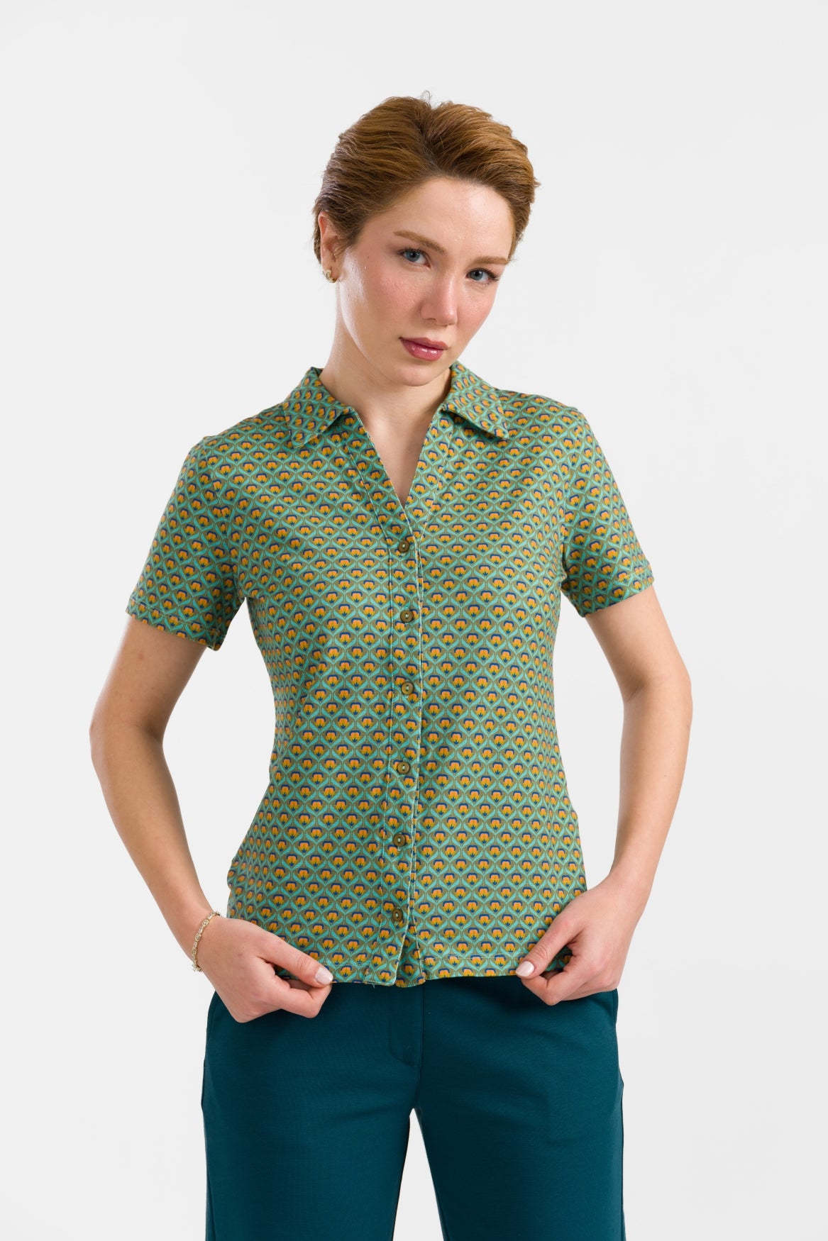 Lena Blouse met korte mouwen | Groovy
