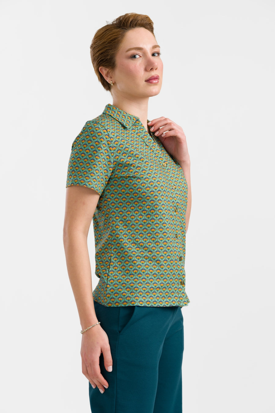 Lena Blouse met korte mouwen | Groovy