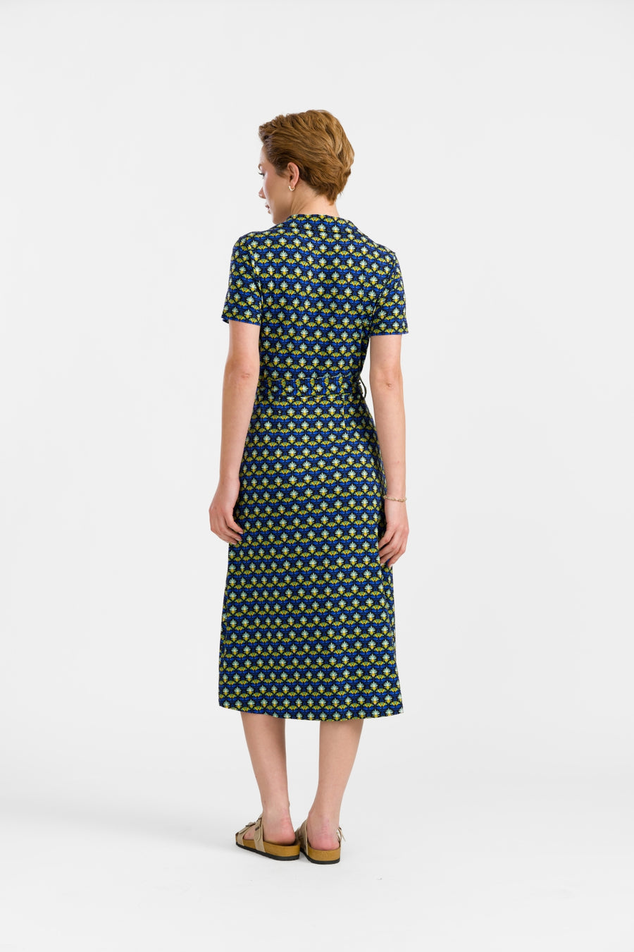 Marilyn jurk met korte mouwen | Retro bloemen