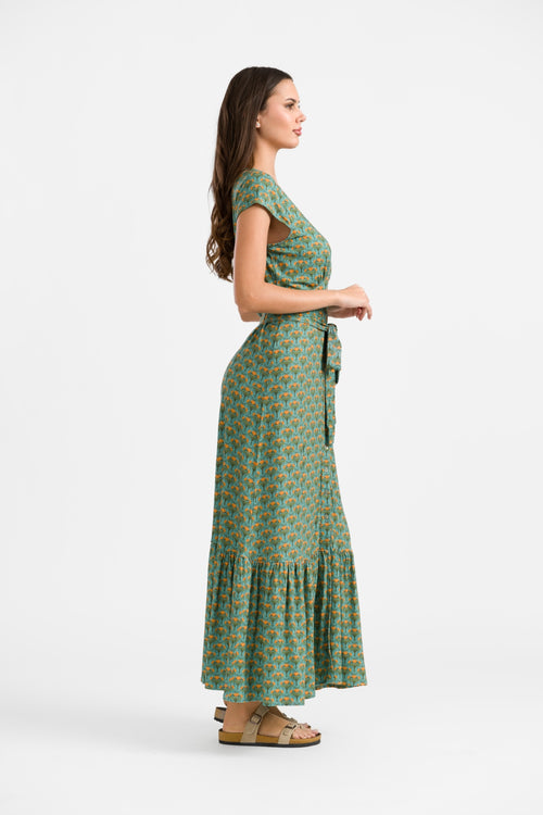 Maud Maxi Jurk met korte mouwen | Blooming