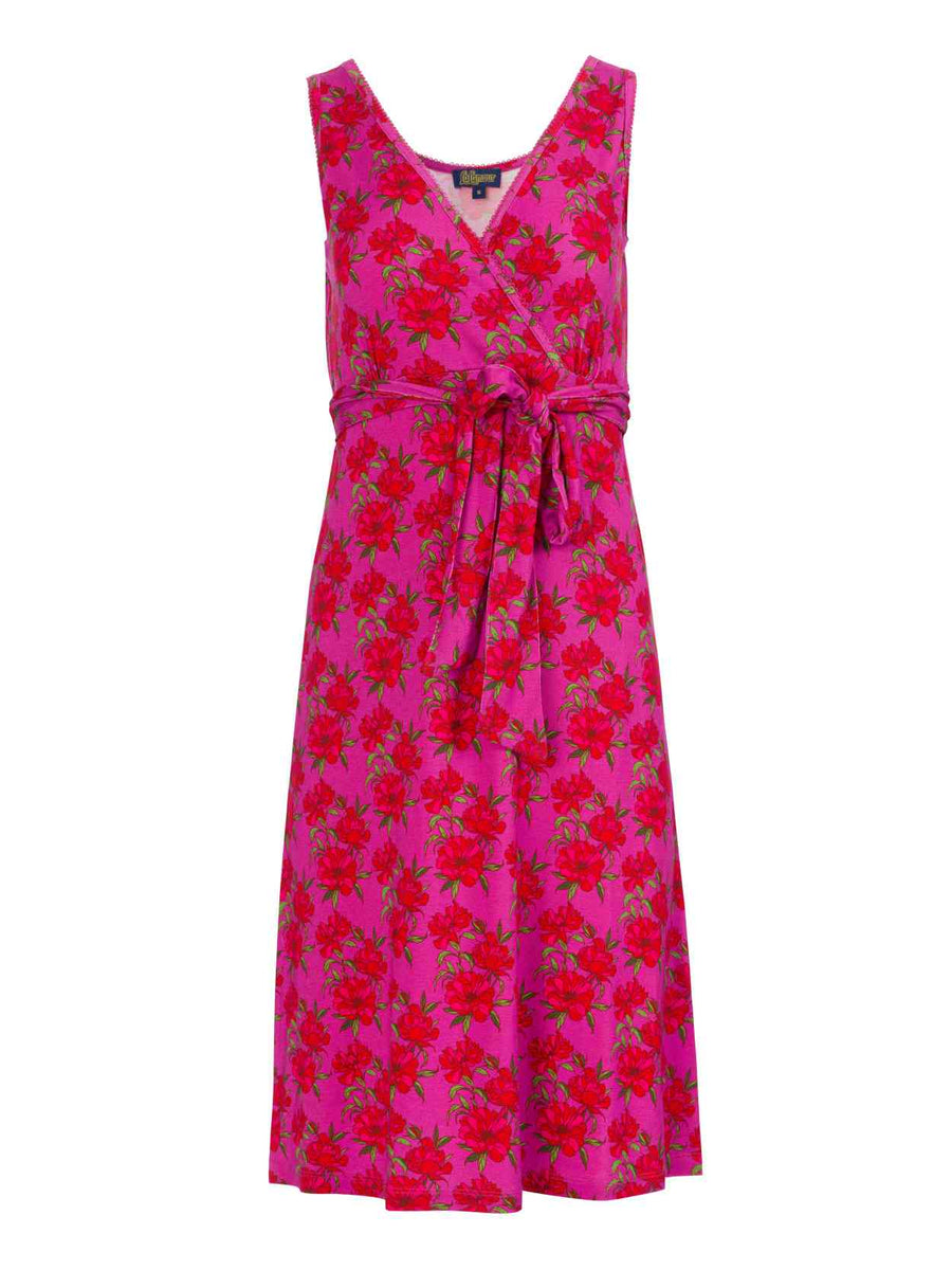 Milly Jurk Mouwloos | Fuchsia Bloemen