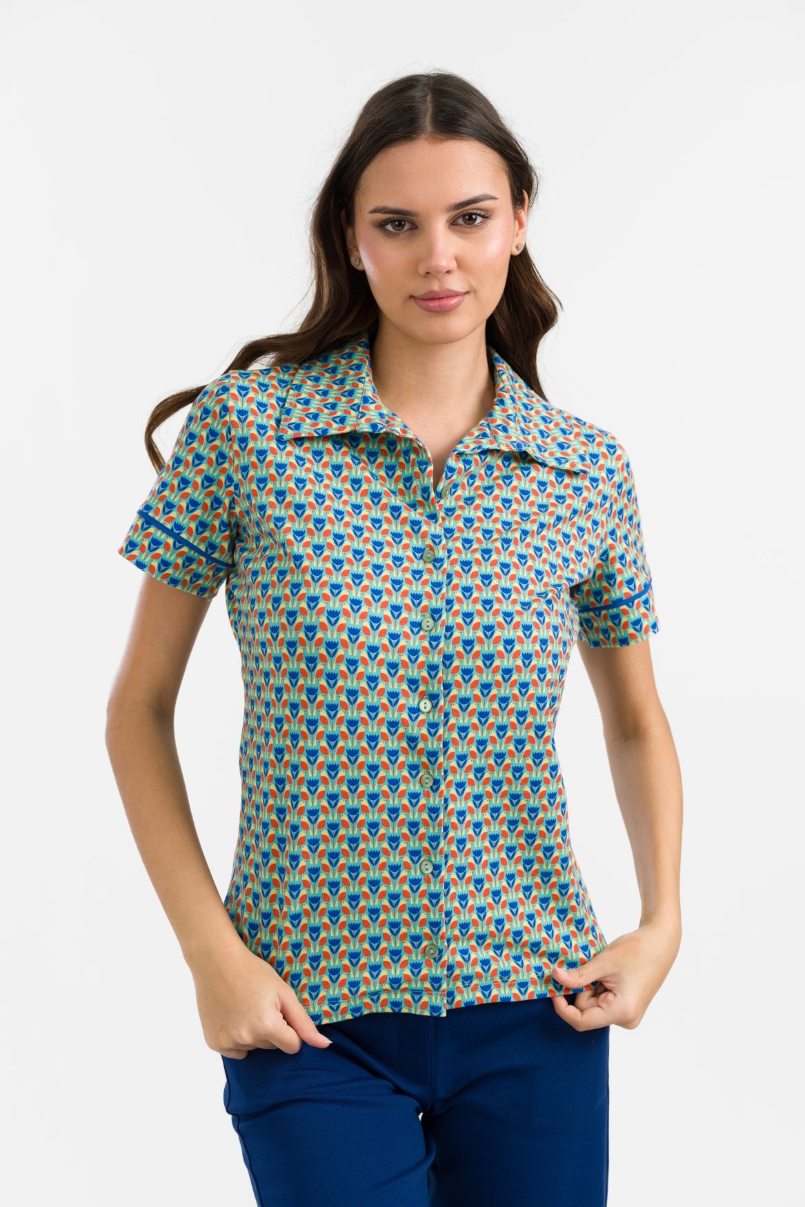 Sara Blouse met korte mouwen | Robin