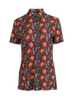 Sill Blouse Korte Mouw | Purple Poppy
