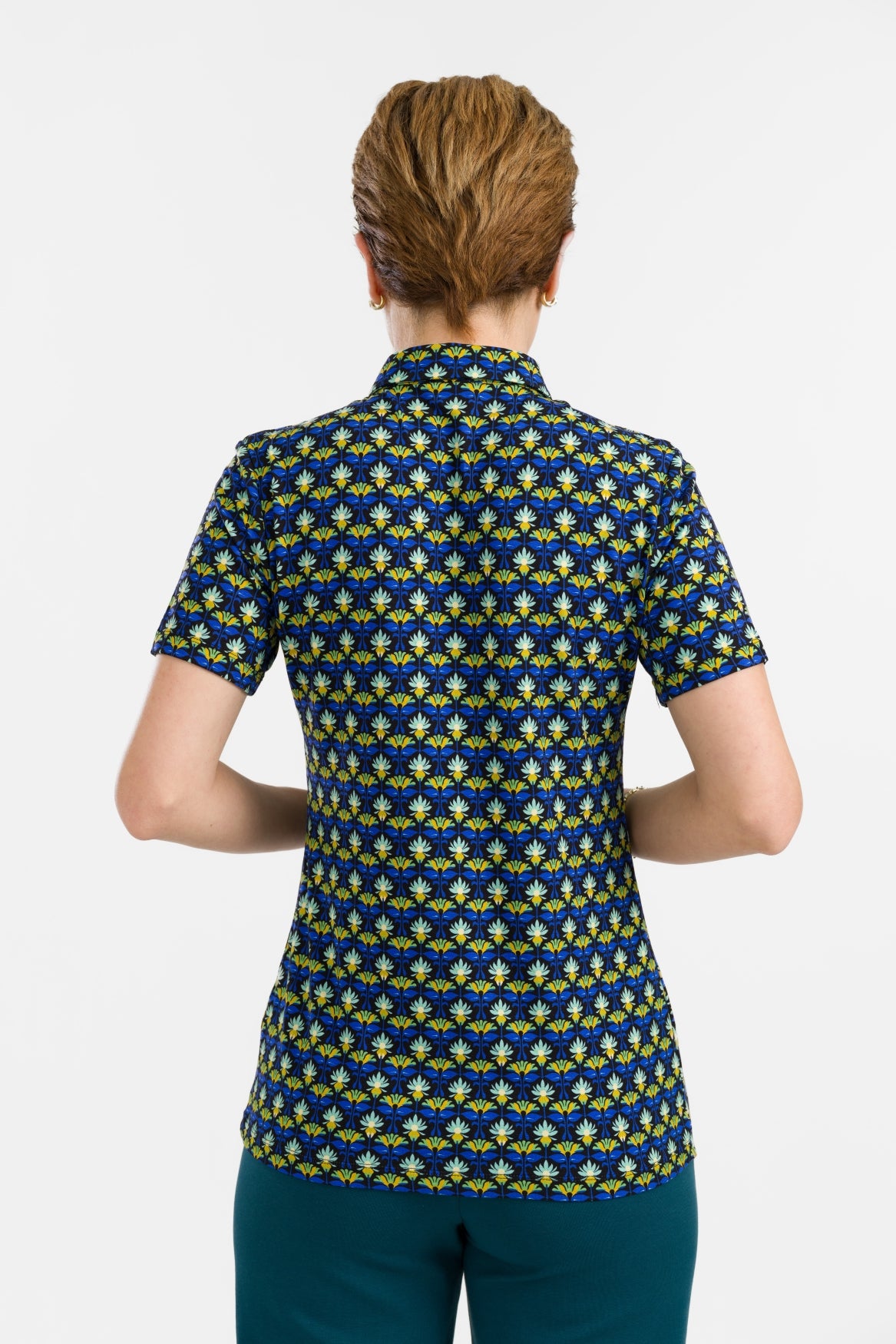 Blouse met korte mouwen  | Retro Bloemen