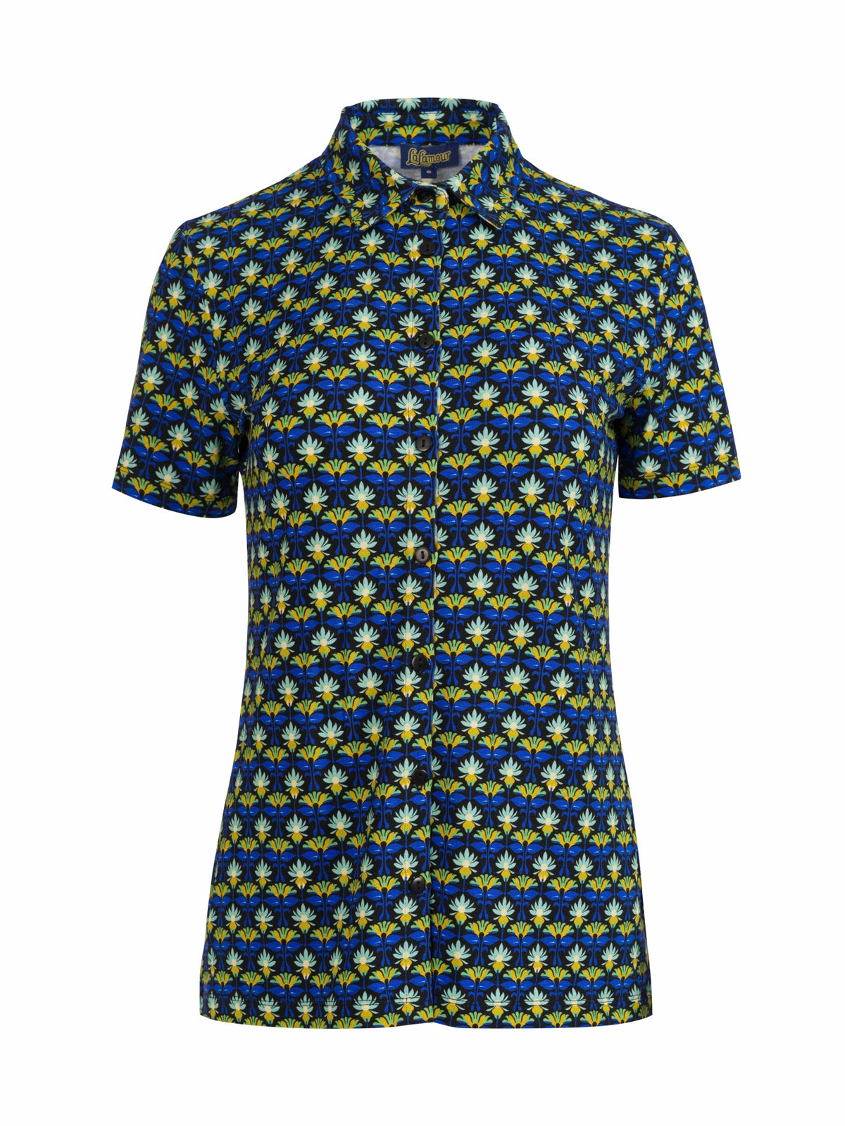 Blouse met korte mouwen  | Retro Bloemen