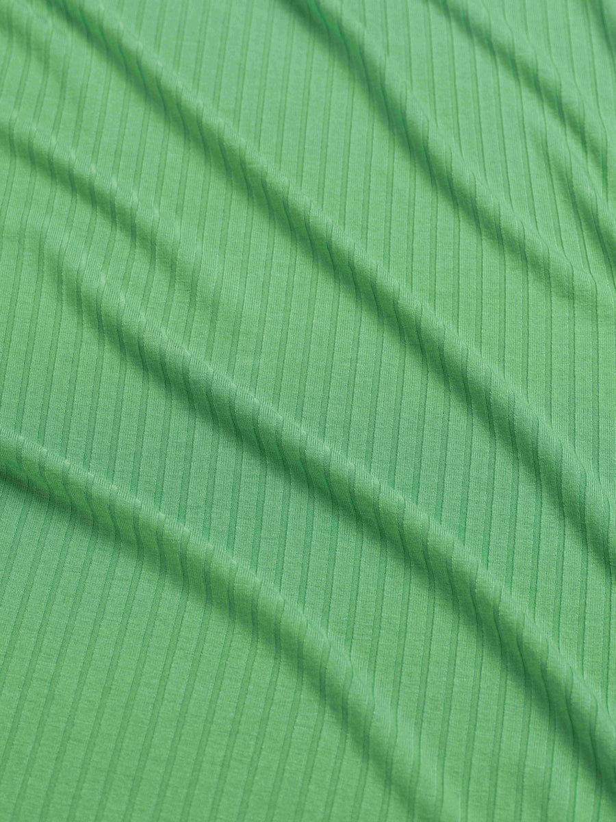 Sophie Top met korte vlindermouwen | Rib Green