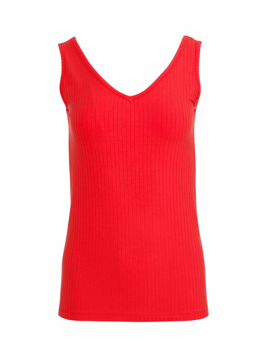 Stella Tanktop | Geribbeld Rood