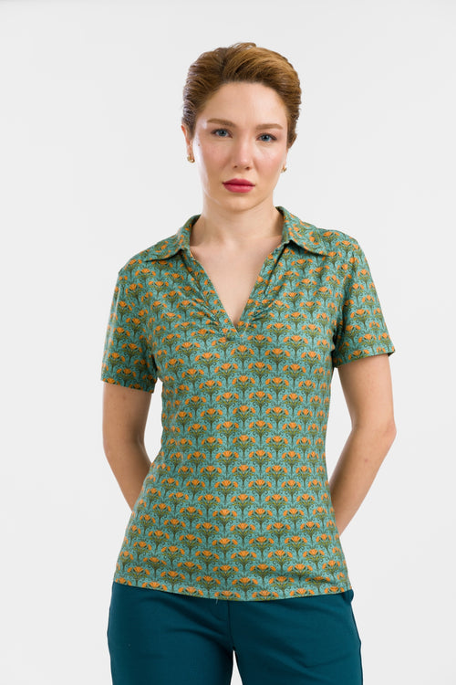 Suzy Top met korte mouwen | Bloeiend