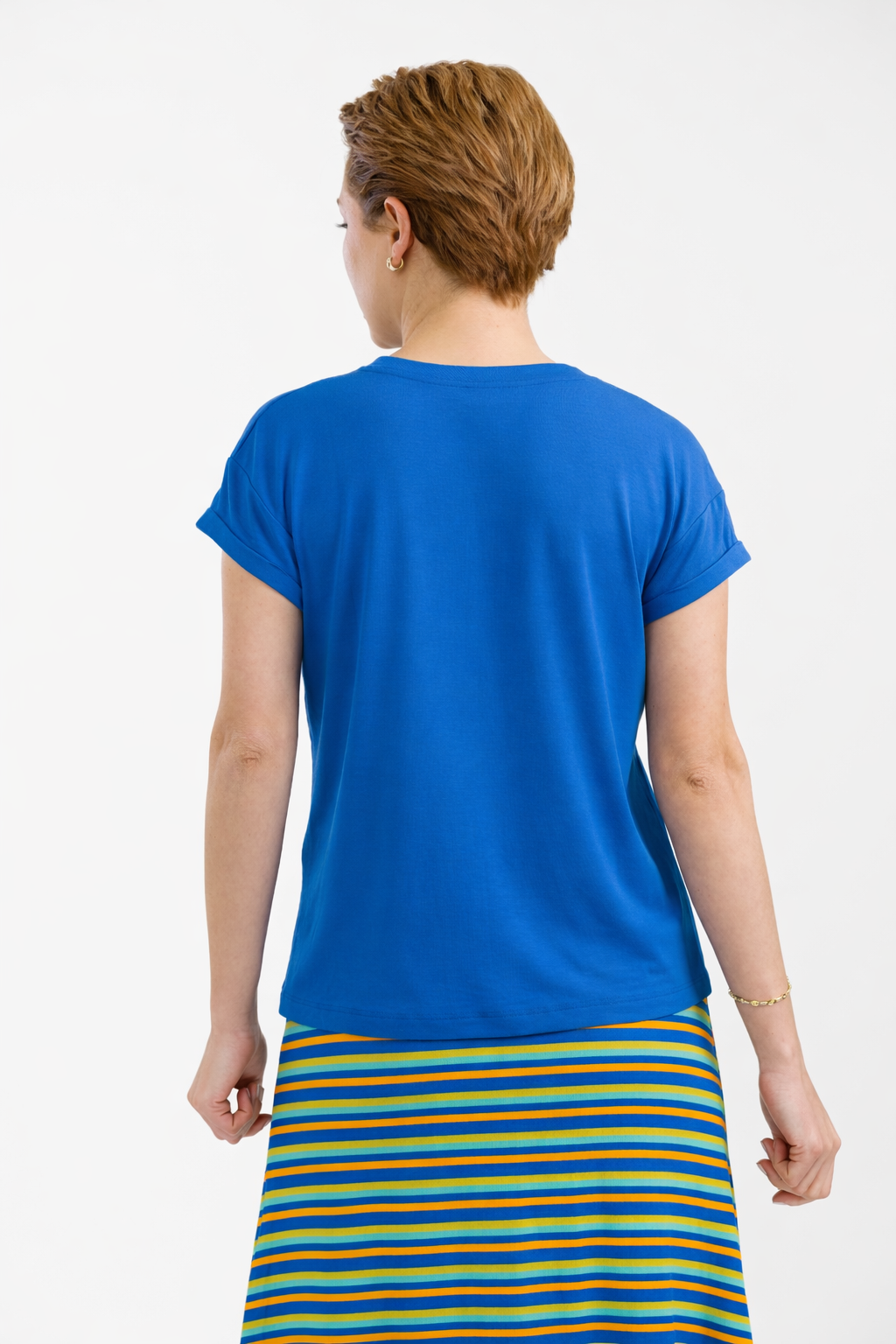 Vera Top | Effen Blauw