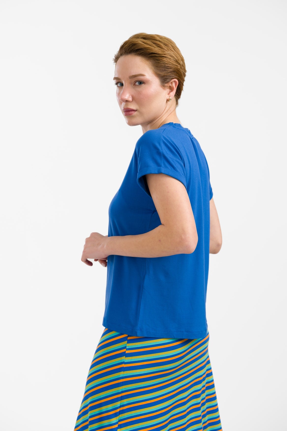Vera Top | Effen Blauw