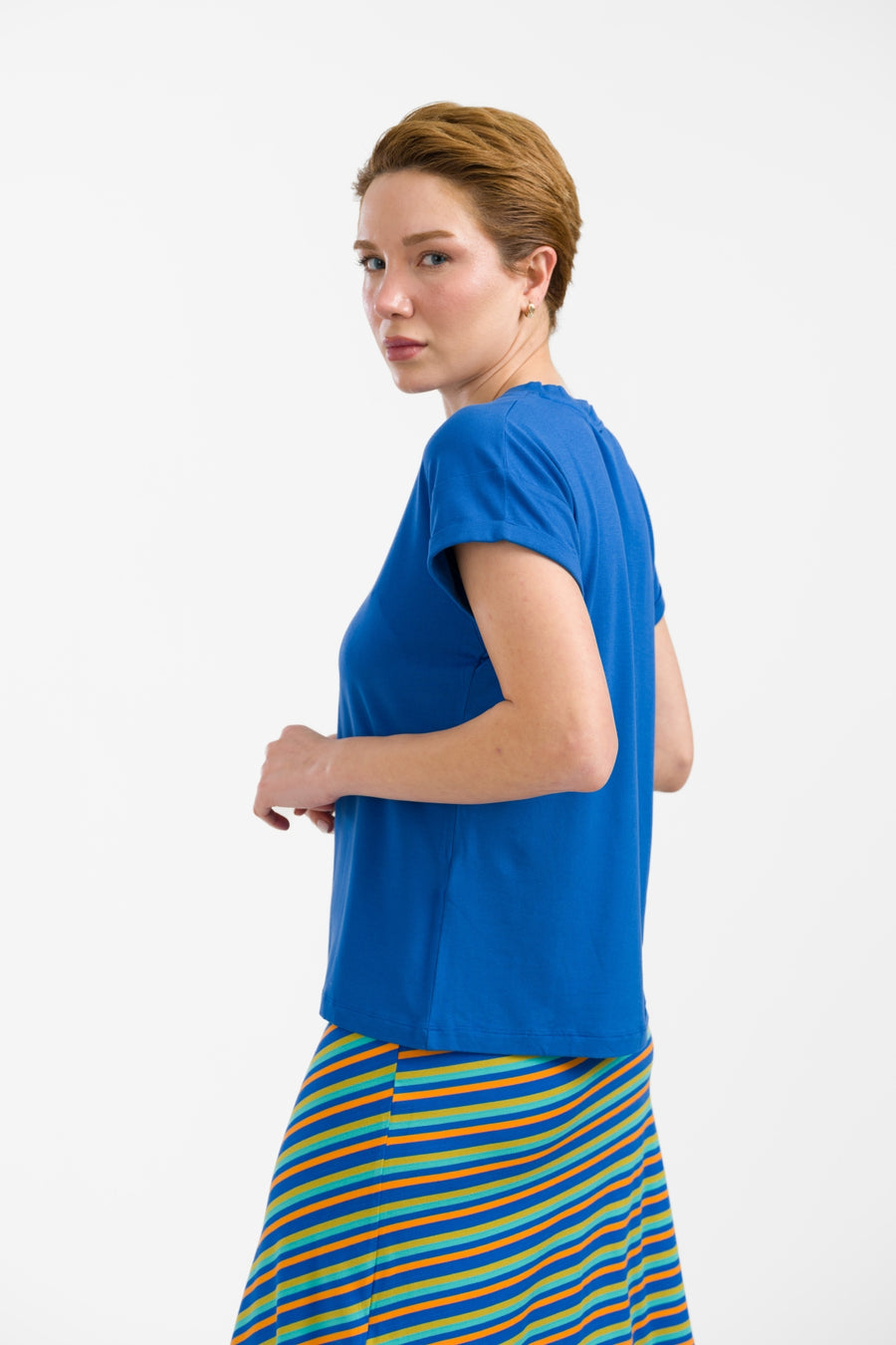 Vera Top | Effen Blauw