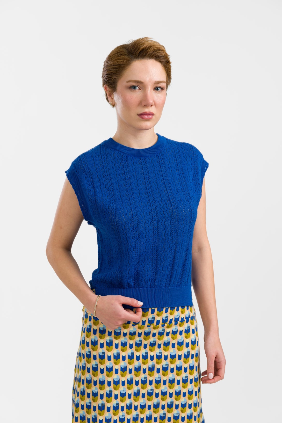 Gebreide Pippa Top | Blauw