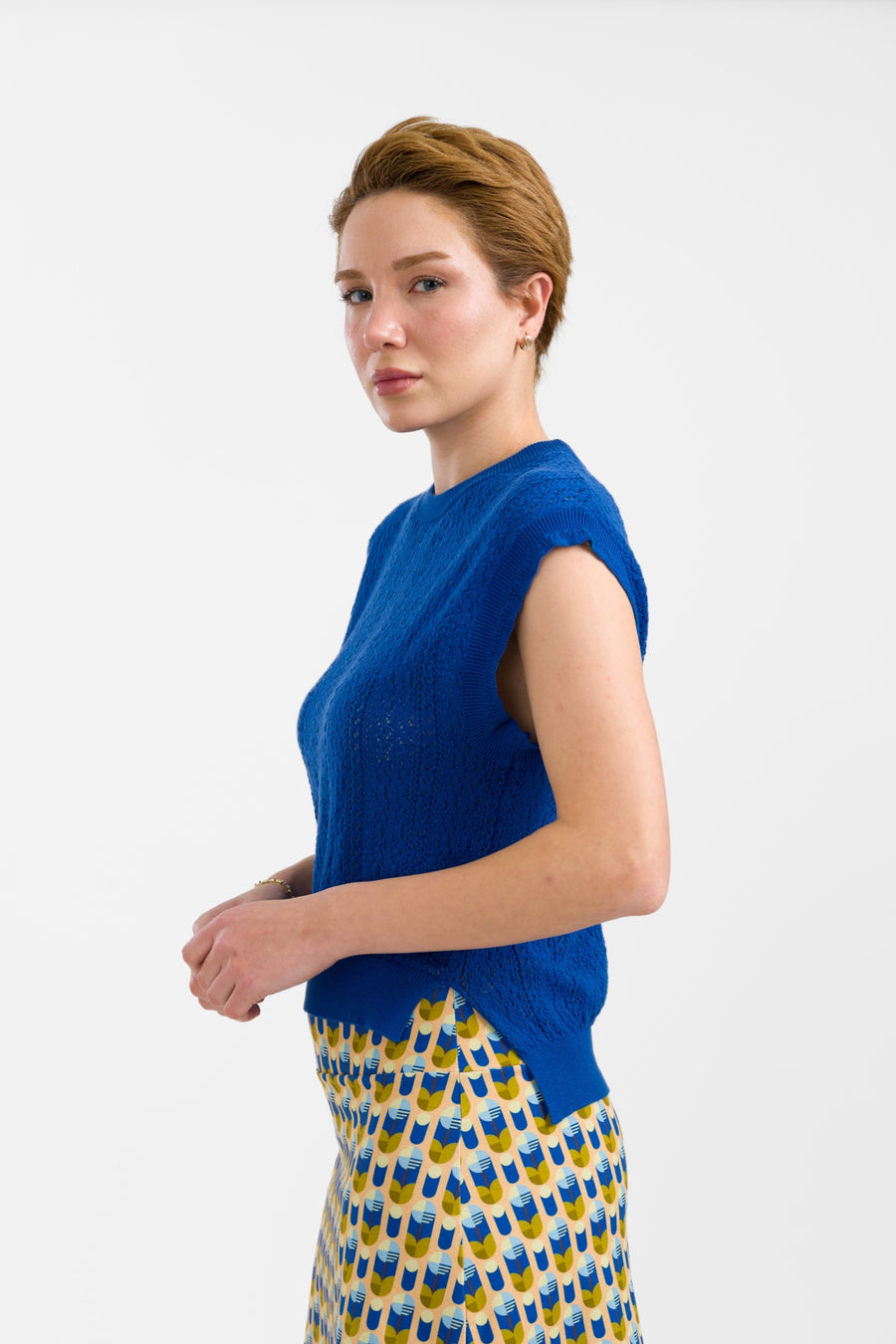Gebreide Pippa Top | Blauw