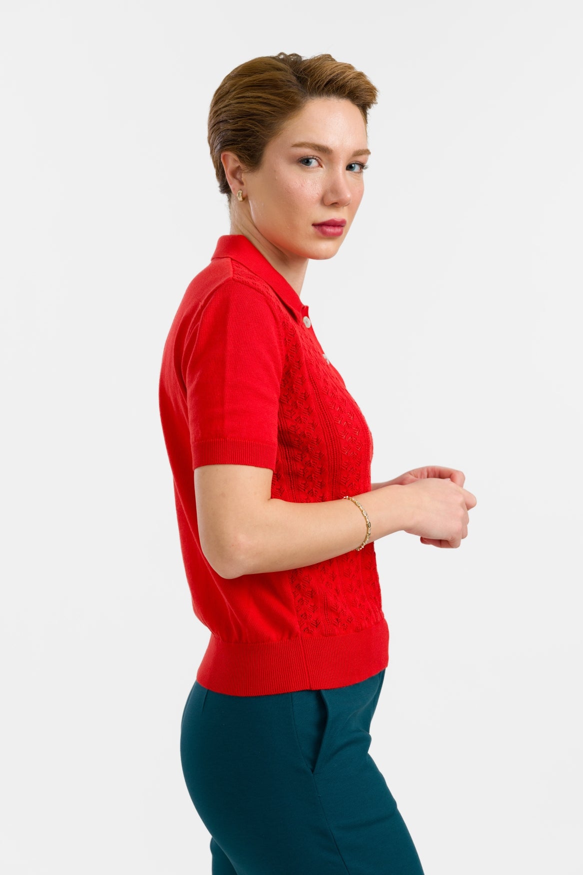 Gebreide Romy Top | Rood