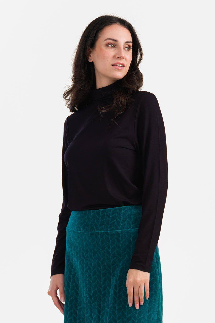 Roze Top | Ecovero Effen Zwart