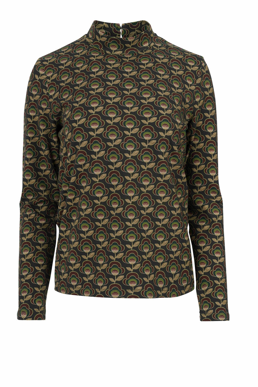 Kim Top | Abstracte bloem groen