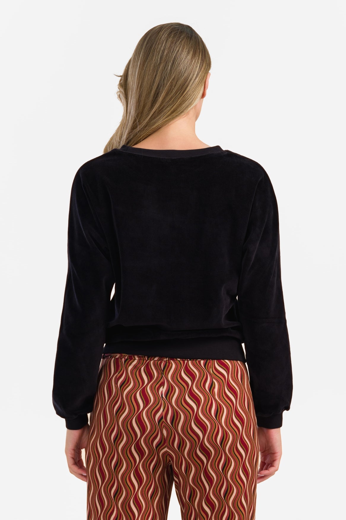 Eileen Top | Effen zwart velours
