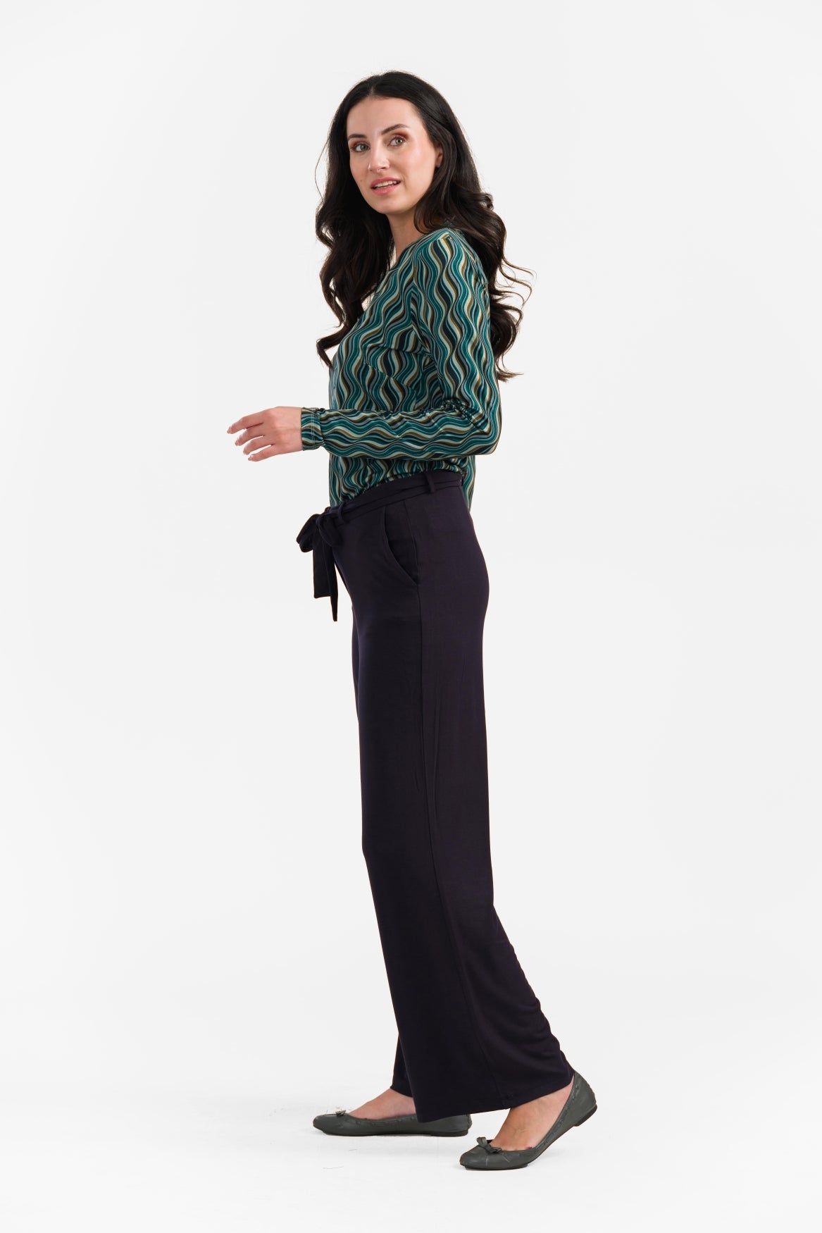Sue-broek | Micro effen zwart