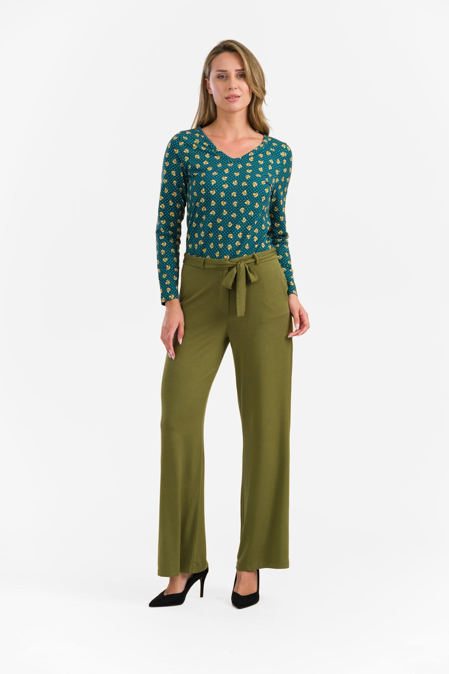 Sue Broek | Micro Effen Olijfgroen