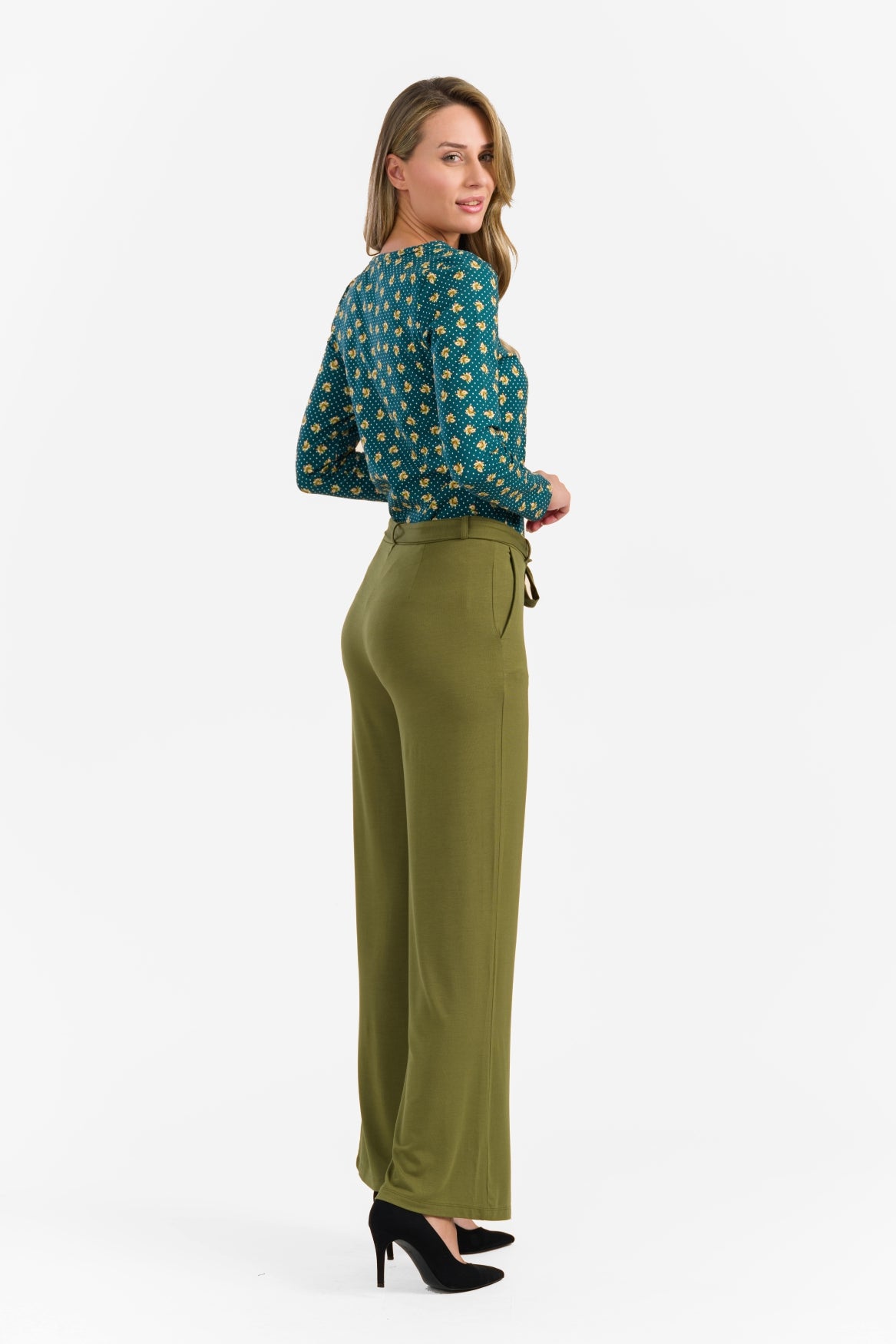 Sue Broek | Micro Effen Olijfgroen
