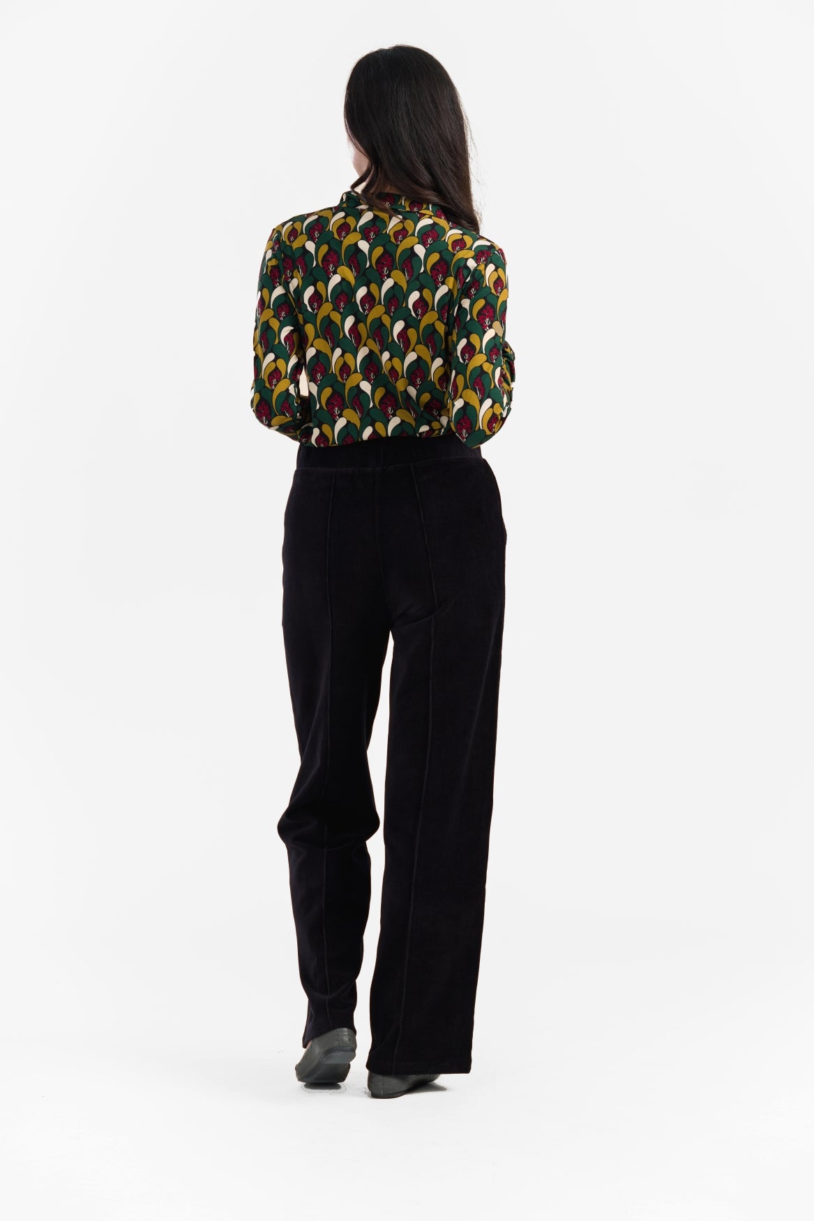 Hailey Broek | Ribfluweel Effen Zwart