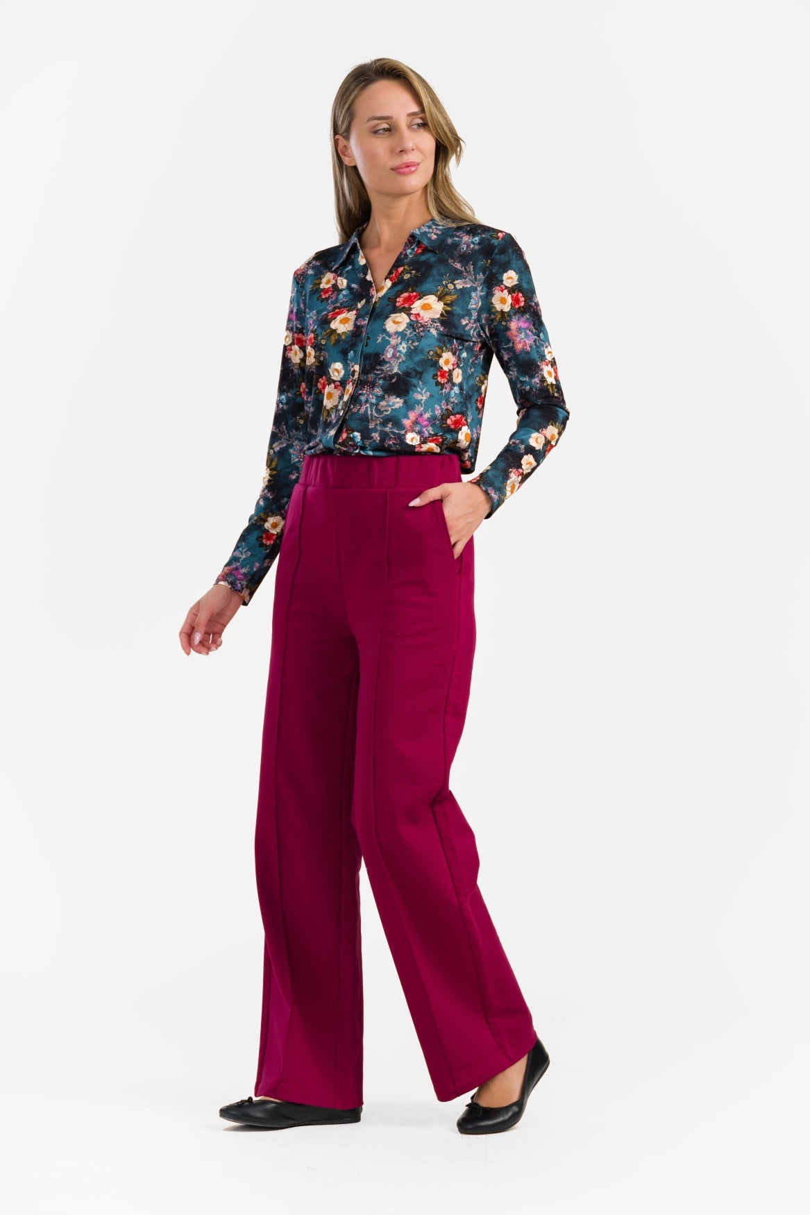 Hailey-broek | Punta Di Roma Bordeaux