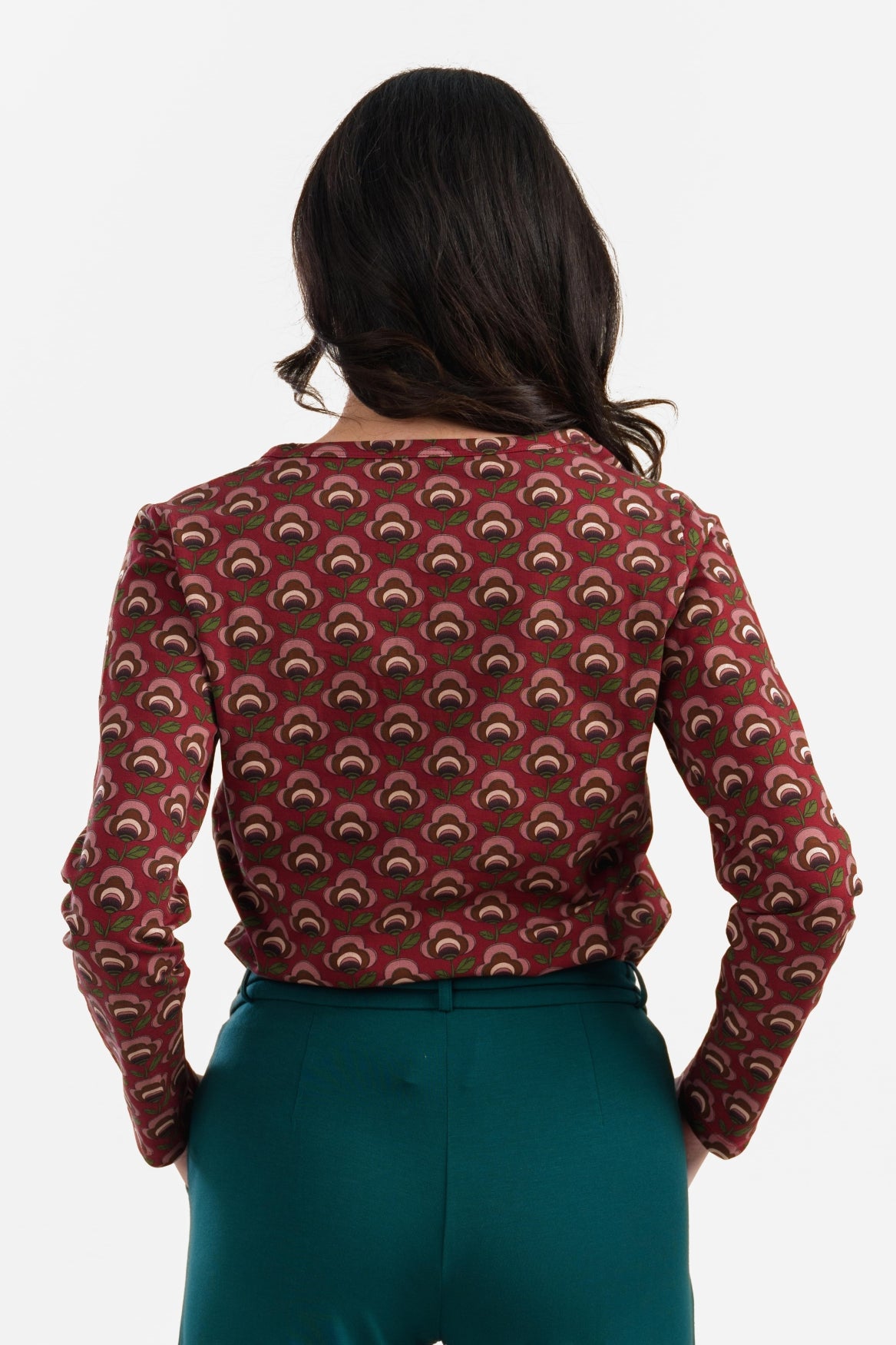 Natalie Top |  Abstract Flower Bordeaux