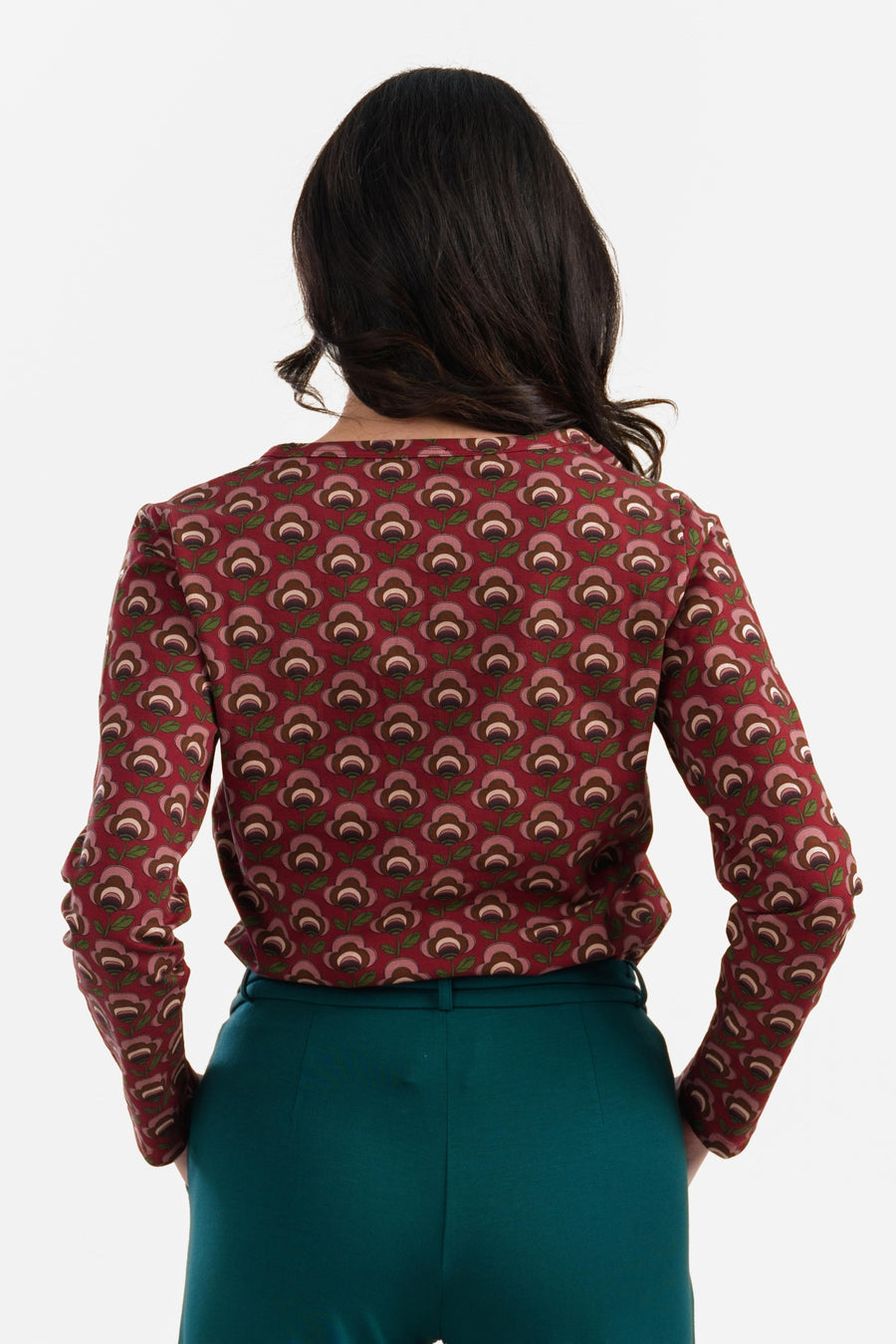 Natalie Top |  Abstract Flower Bordeaux