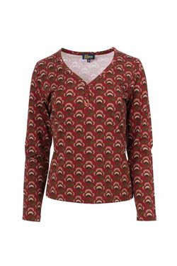 Natalie Top |  Abstract Flower Bordeaux