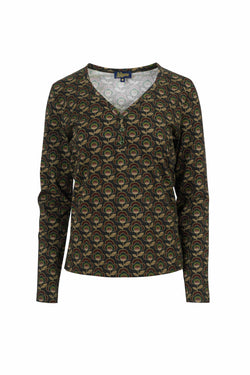 Natalie Top | Abstracte bloem groen