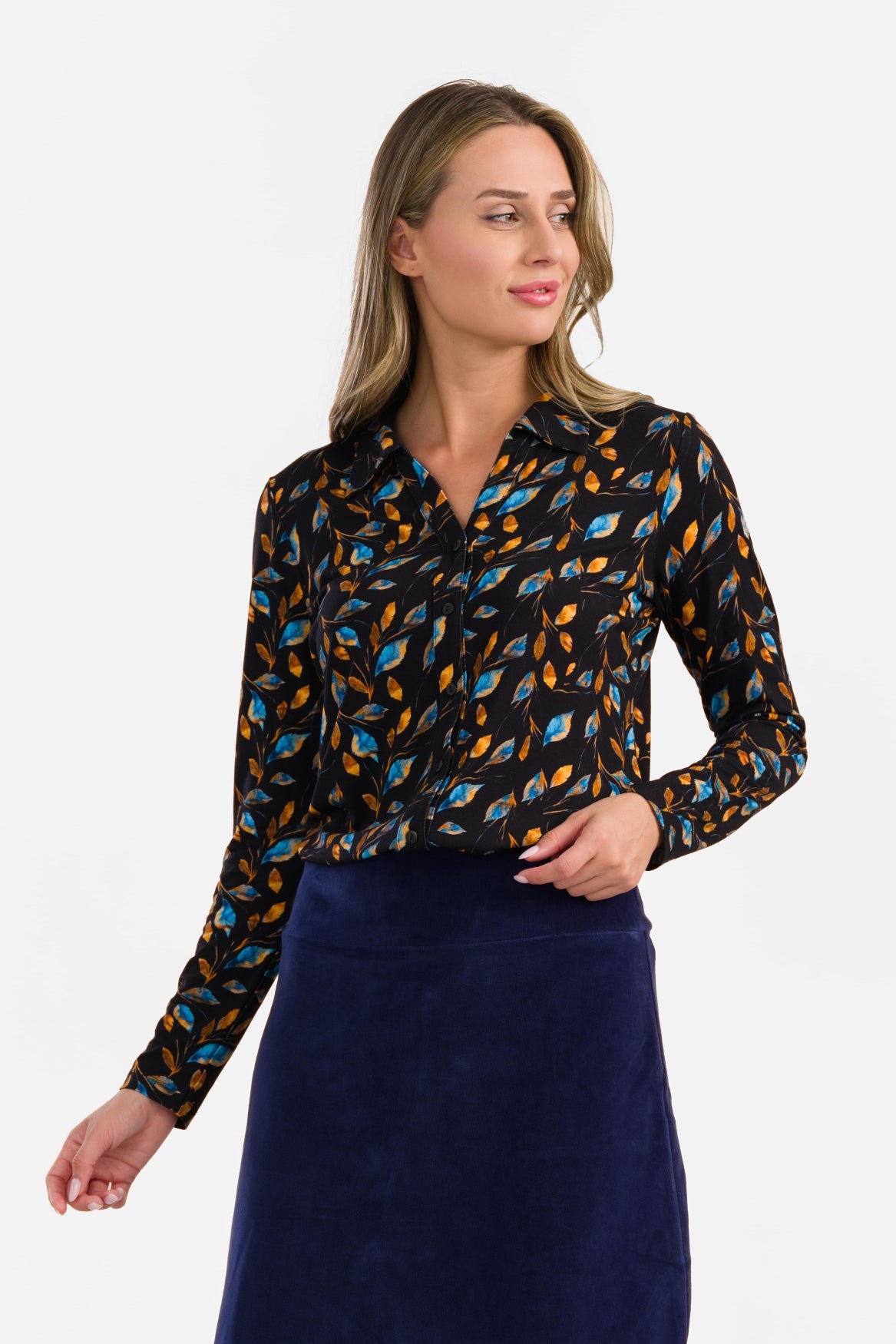 Anna Blouse met lange mouwen | Herfstbladeren